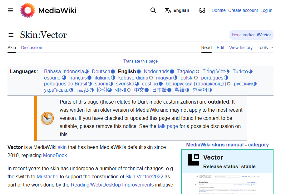 Plantilla Vector docs para MediaWiki
