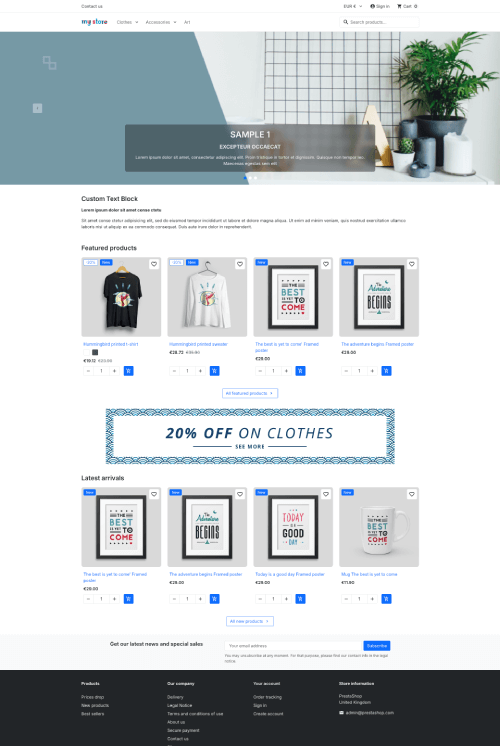 Plantilla Hummingbird para PrestaShop