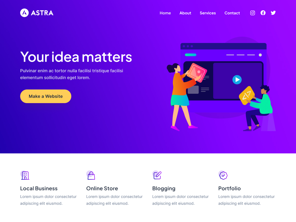 Plantilla Astra para WordPress