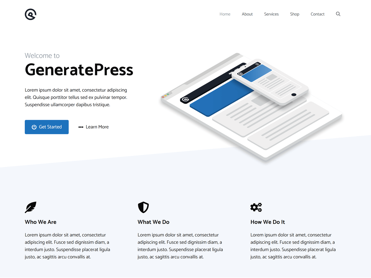 Plantilla GeneratePress para WordPress