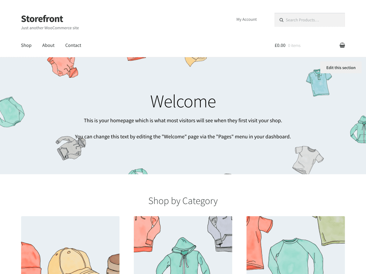 Plantilla Storefront para WordPress